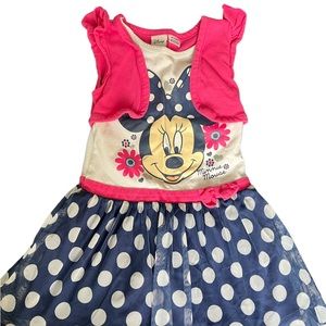 Disney Minnie Mouse dress. Navy and pink. Size 4T.